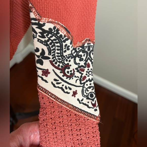 NWOT Free People Bandana Cuff Thermal Top Size XS - Picture 7 of 11